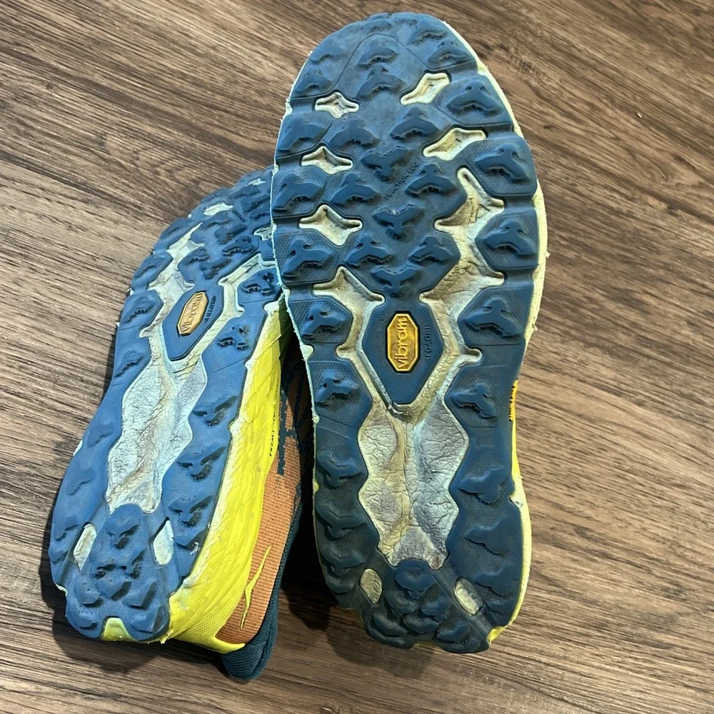 Hoka Speedgoat 5 Cushioned Trail Running Shoes Sneakers Blue Neon Size 9.5 Men's